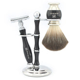 OBH Shaving Range Double Edge Safety Razor for Men - Black Synthetic